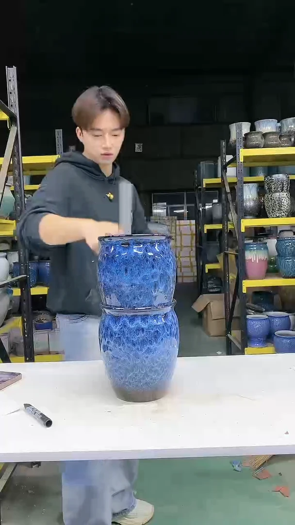紫砂花盆宜兴紫砂粗陶花盆17*21