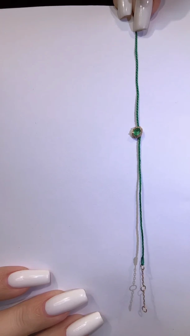 手链18K金镶嵌钻石祖母绿手链