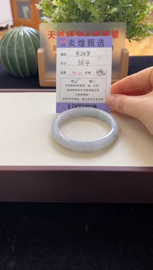 未镶嵌手镯翡翠圈口56.4编码b258