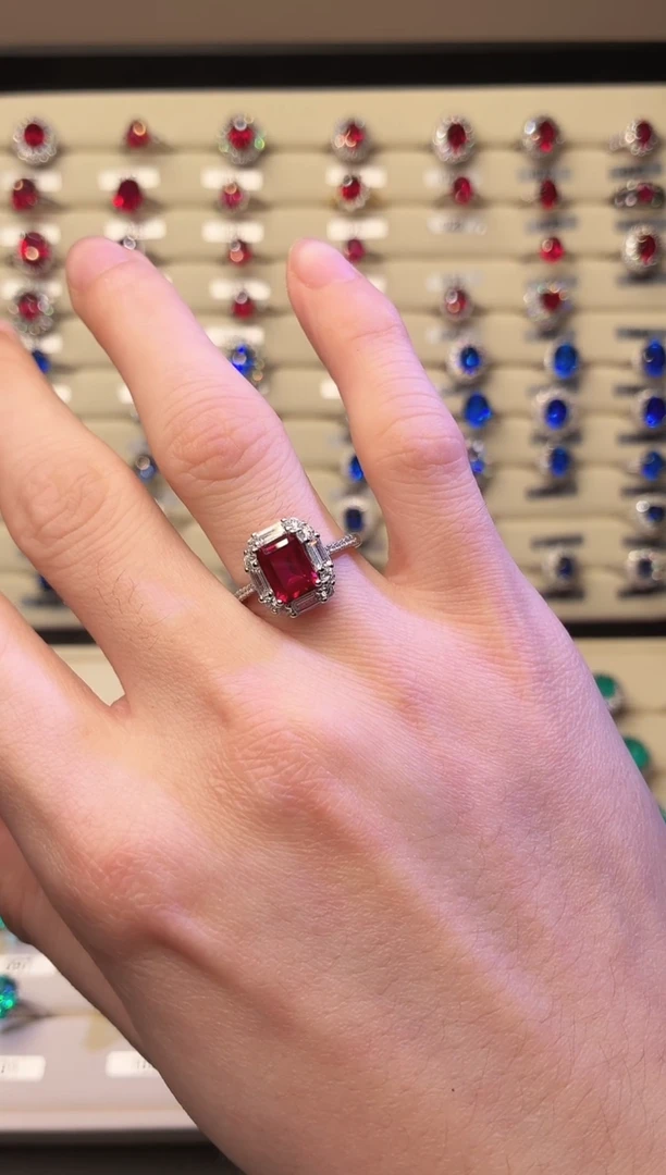 银S925镶嵌戒指红宝石00000