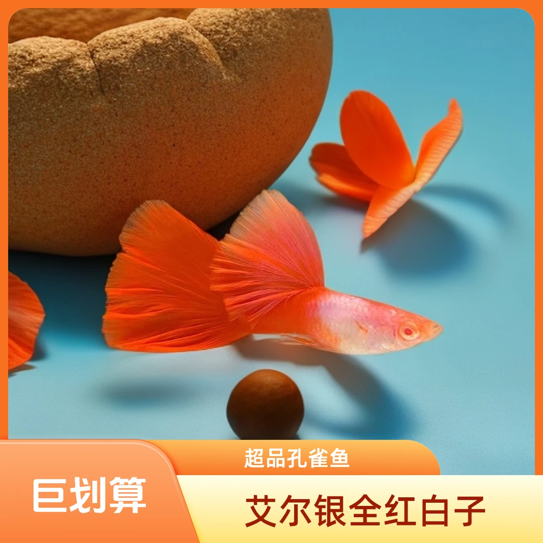 艾尔银全红白子孔雀鱼 艾尔银红尾孔雀鱼