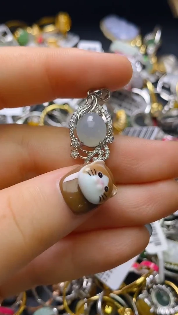 银S925镶嵌戒指翡翠百内无证书