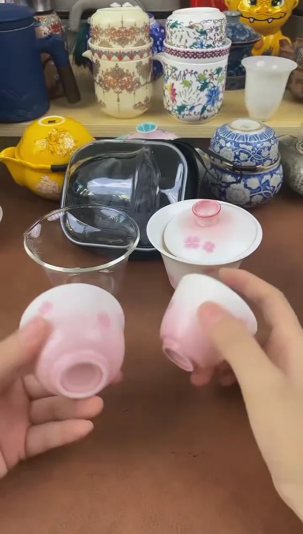 陶瓷茶具摆件旅行套组