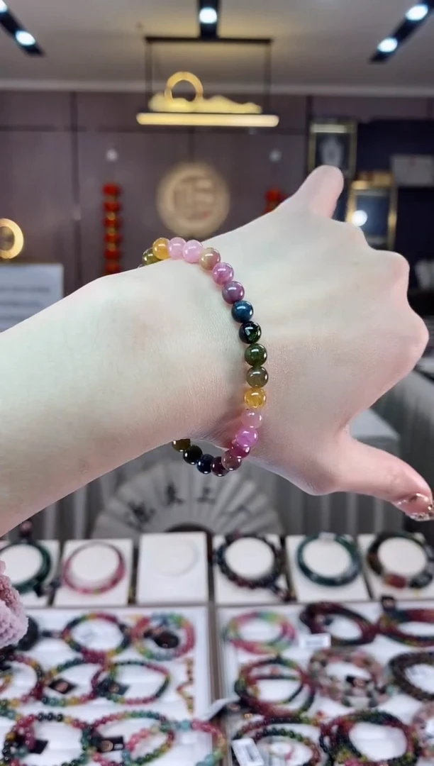 【闪购商品】碧玺单圈手串6mm+未镶嵌一物一证dan