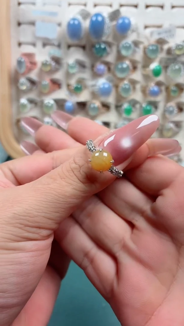 银S925镶嵌戒指翡翠.