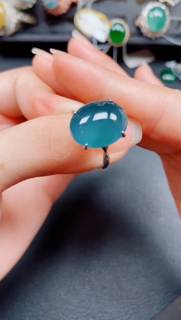银S925镶嵌戒指翡翠翡翠