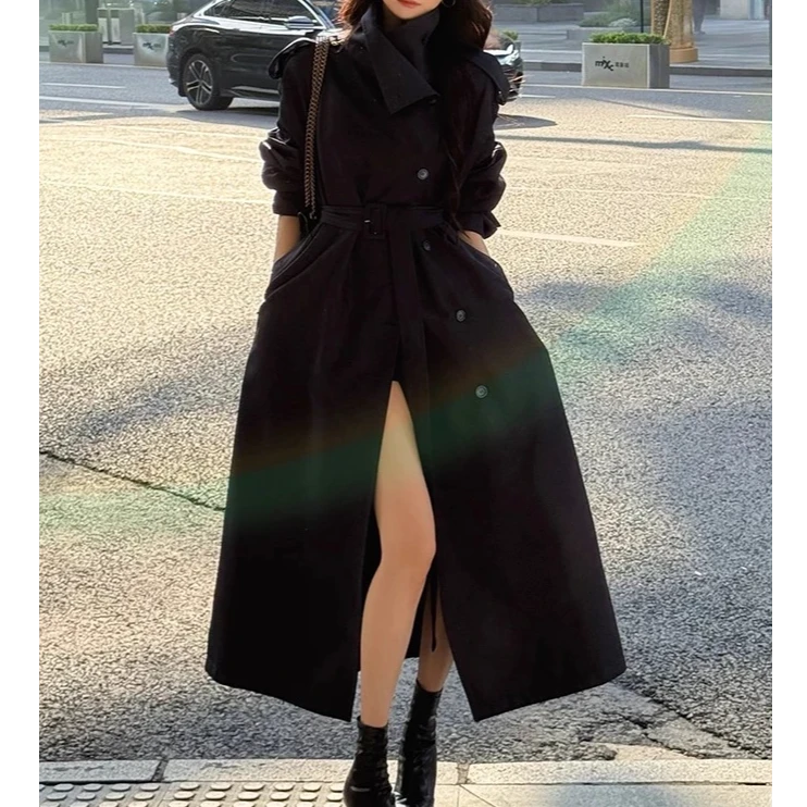 【小稳专属运补6-8】微胖大码秋冬韩系高级立领羽绒风衣外套5289