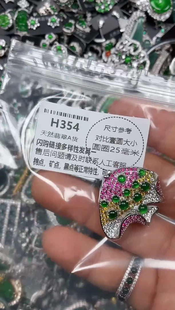 颈饰未镶嵌翡翠H354胸针
