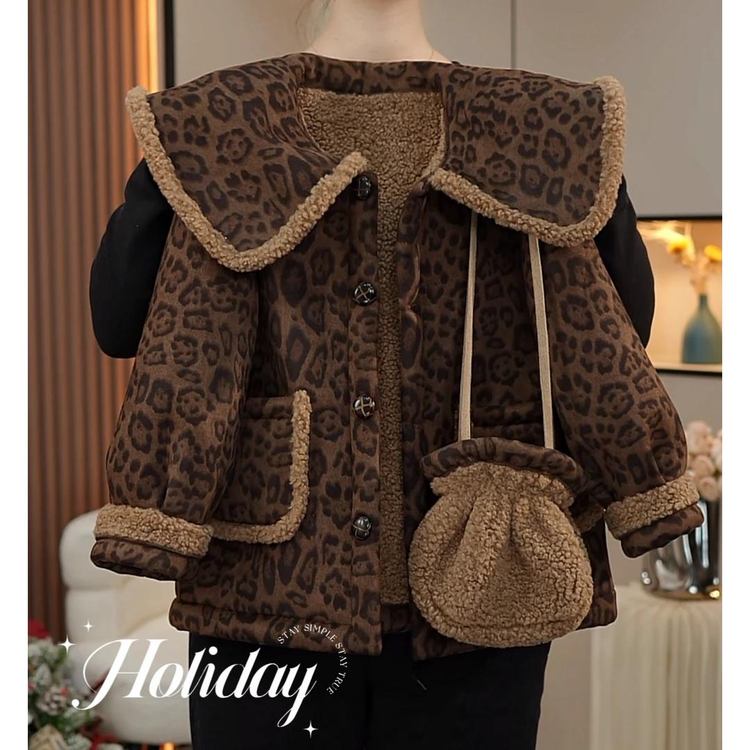 现货-女童外套冬装2025新款中大儿童加绒加厚上衣