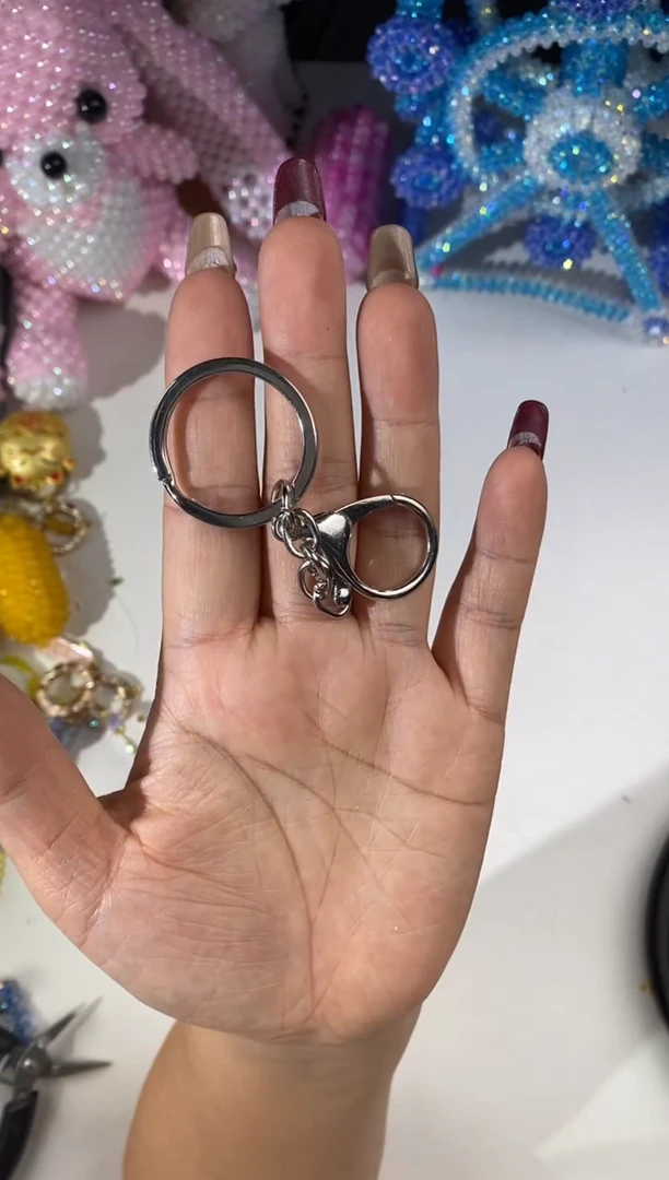 玻璃0630银色链条款钥匙扣20个