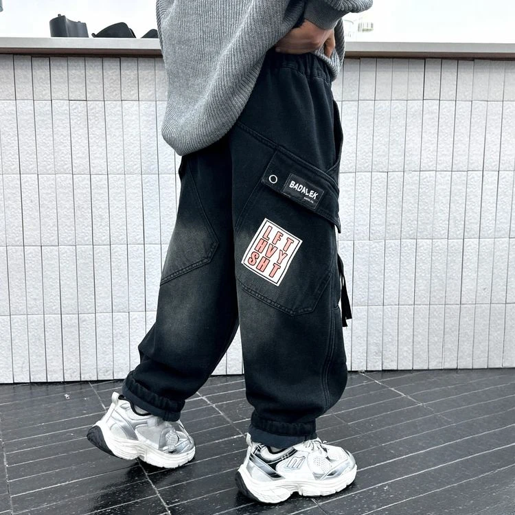 童装男童牛仔裤子2025新款春秋季小男孩时髦工装裤儿童春装牛仔裤