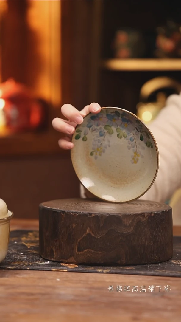 陶瓷景德镇高温釉下手绘陶瓷@L784@