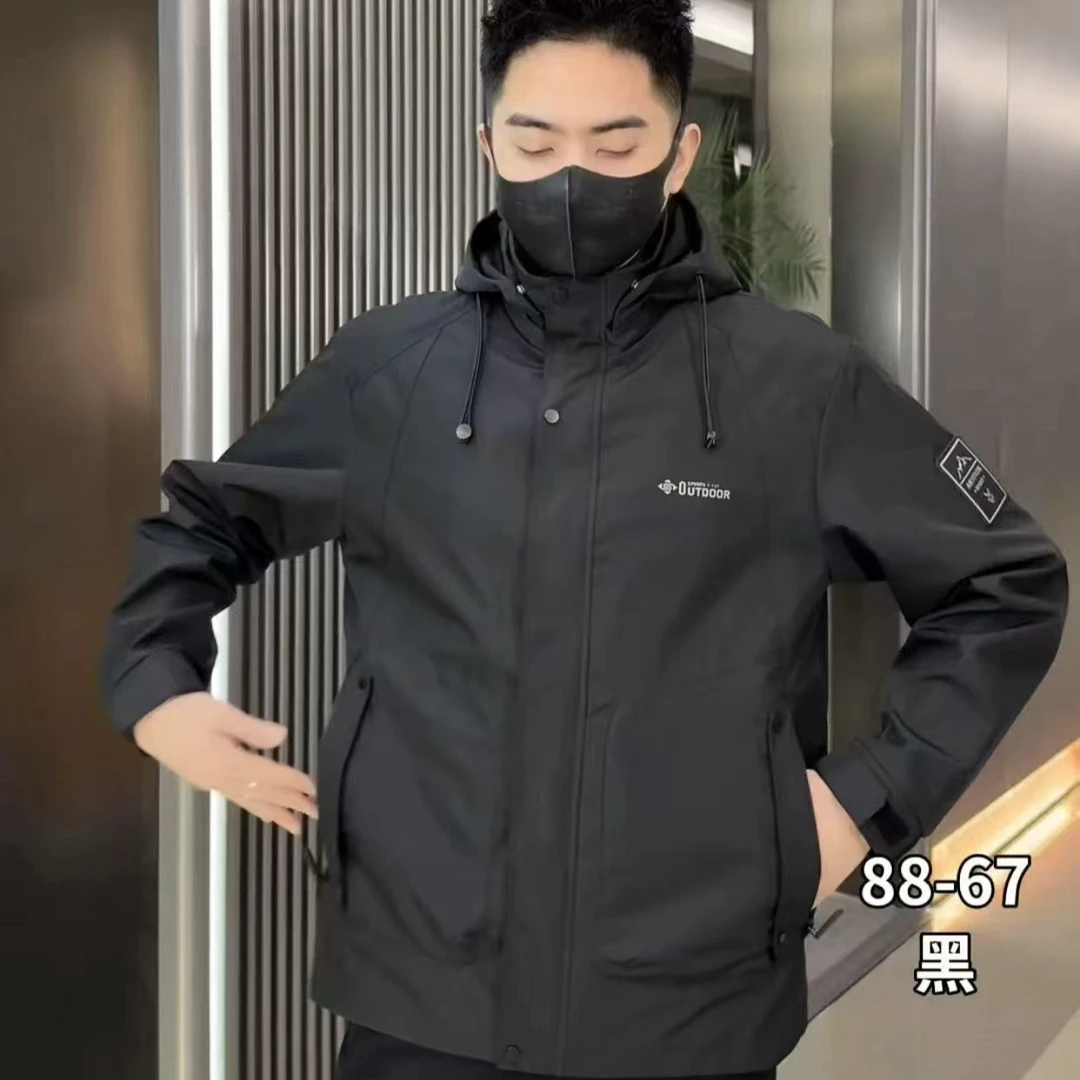 88-67男士男生可拆卸帽夹克外套连帽时尚防风防紫外线潮流短款