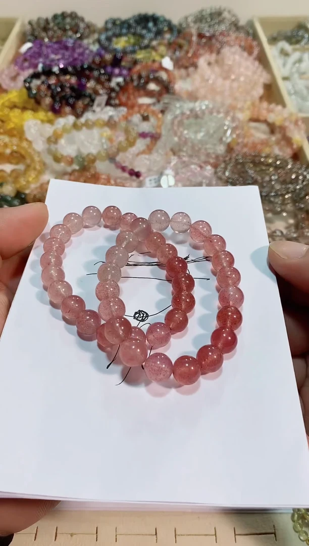 【闪购商品】水晶手链未镶嵌渐变草莓晶9m+（多样性发其一）