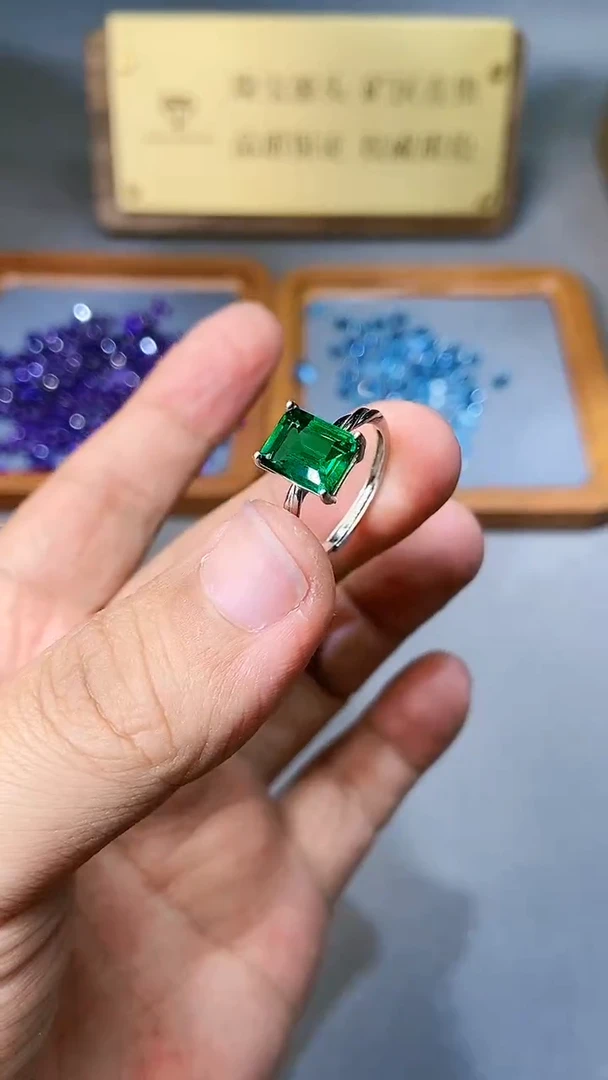 【闪购商品】透辉石戒指银S925镶嵌354