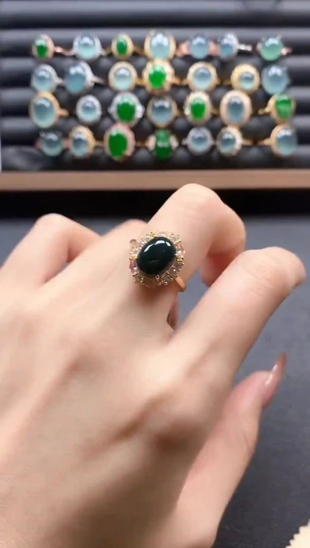 银S925镶嵌戒指翡翠51151