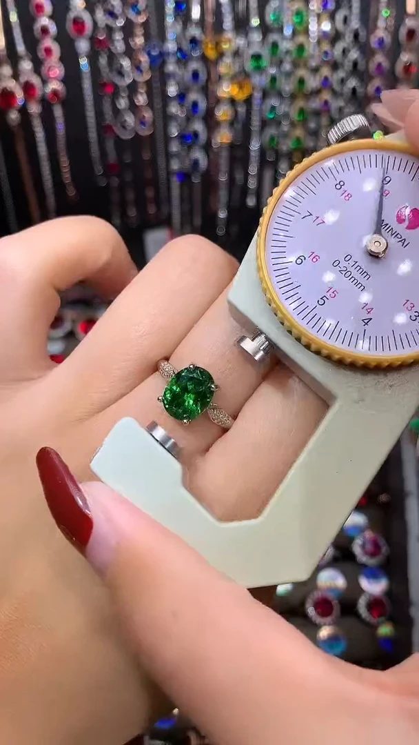 【闪购商品】透辉石戒指银S925镶嵌8.10