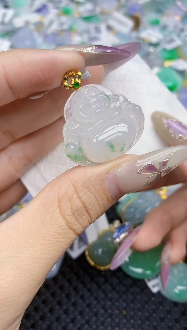 翡翠挂件18K金镶嵌200   天然翡翠A货