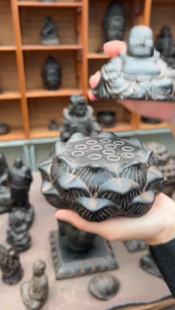 陶土【火山泥】莲蓬实心底座