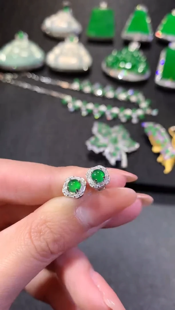 【闪购商品】翡翠耳饰银S925镶嵌152-耳饰（多样性发货一件