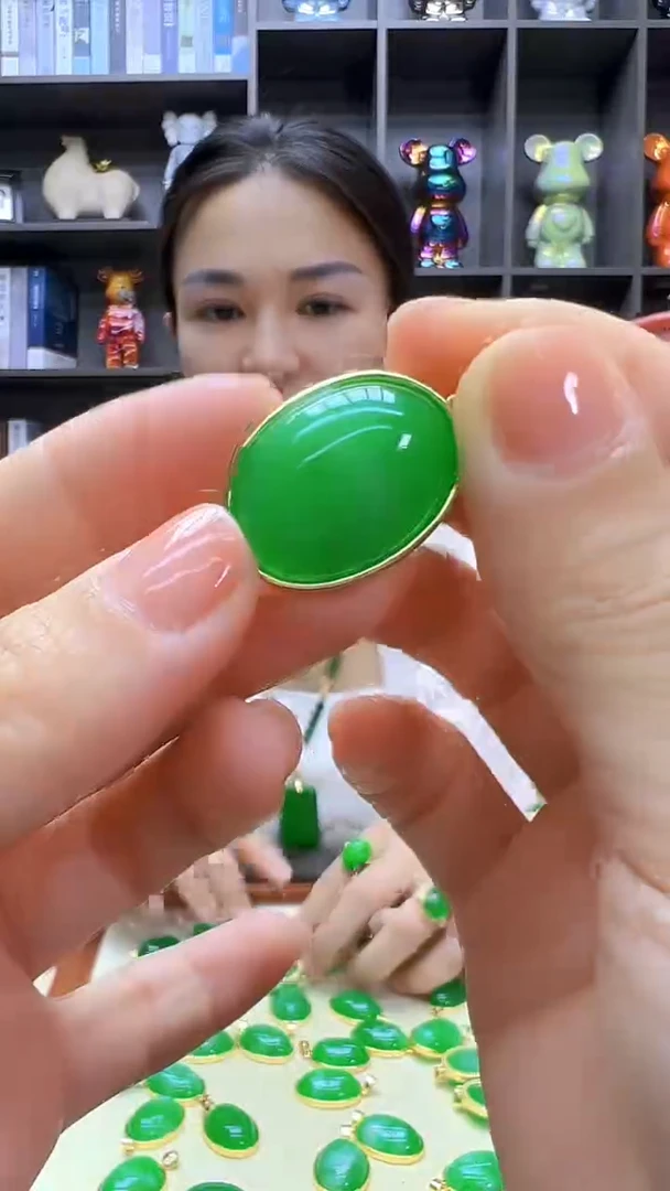 翡翠14K金镶嵌颈饰丹丹diy劲饰