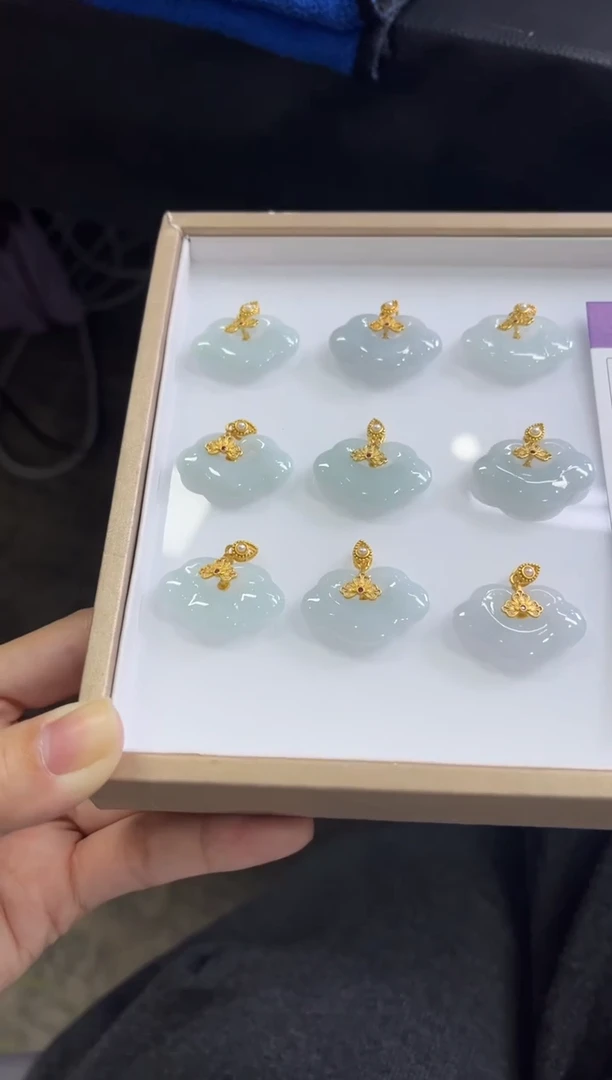 颈饰银S925镶嵌翡翠J137/多样性发一件/配绳子