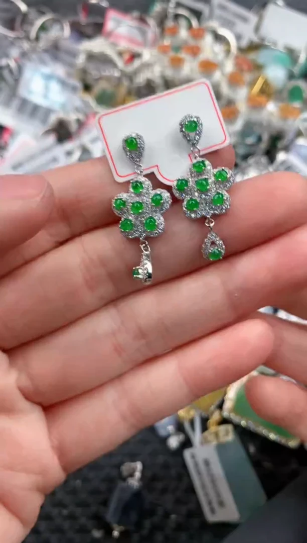 银S925镶嵌戒指翡翠11-11---10