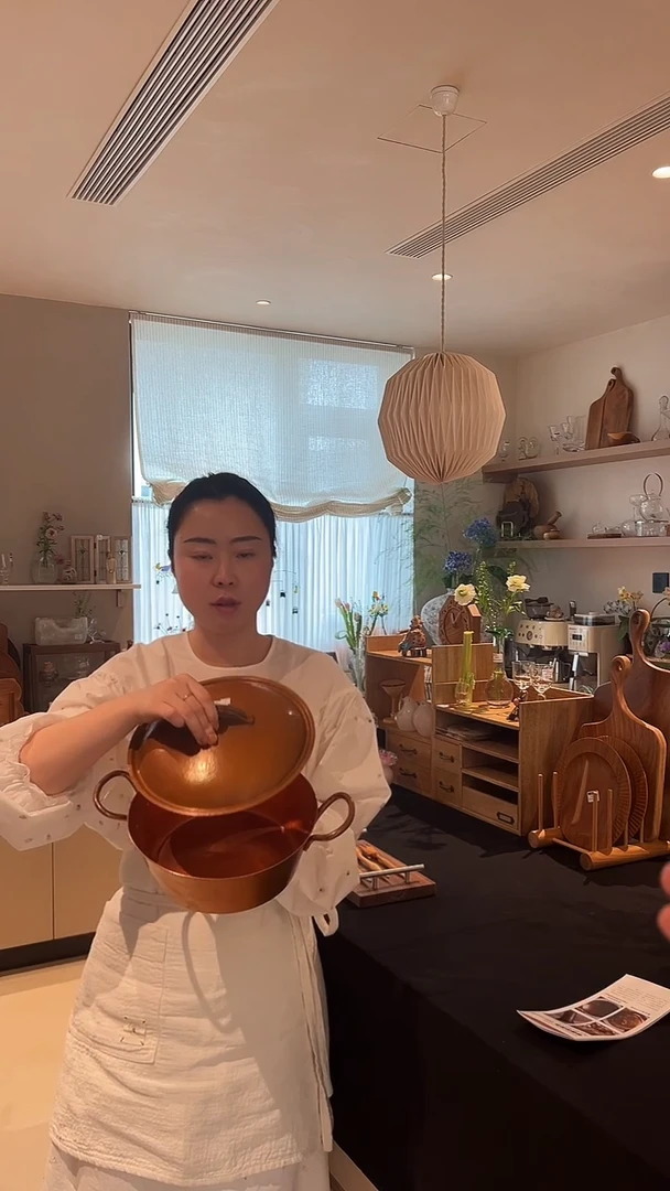 茶道摆件0000一张铜打铜锅5020直径24