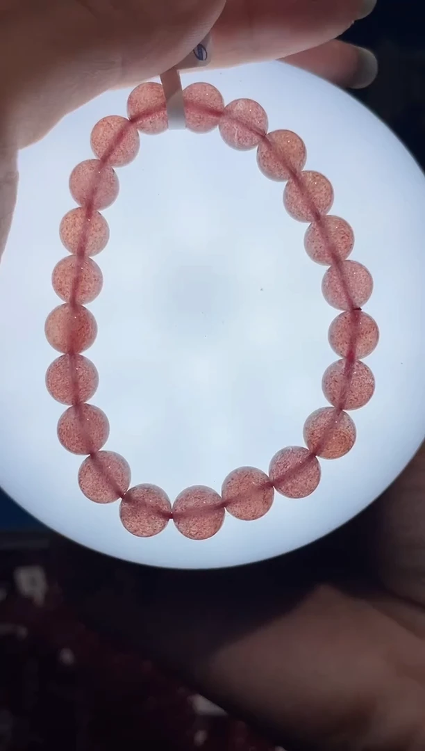 水晶手链未镶嵌8号草莓晶单圈8mm