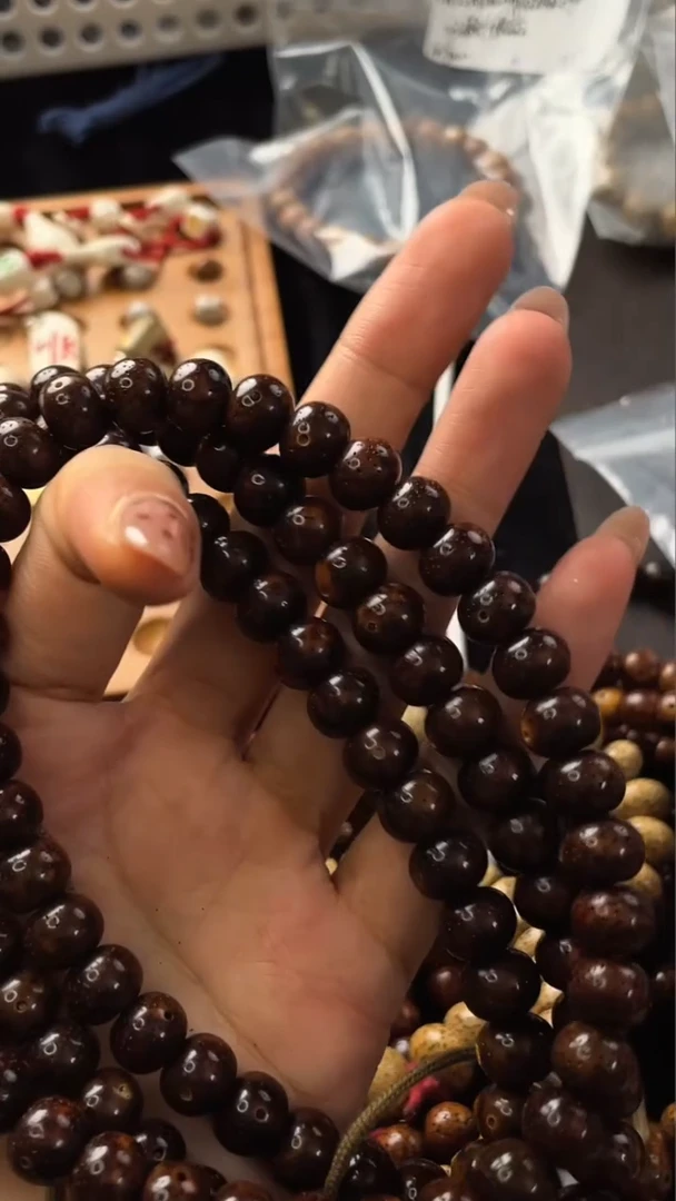 吊坠星月菩提精工级浅赤金苹果10*8长串