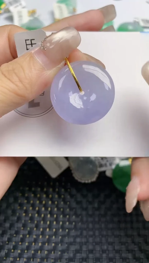 颈饰18K金镶嵌翡翠天然缅甸A货翡翠百元以上9元证书费自理