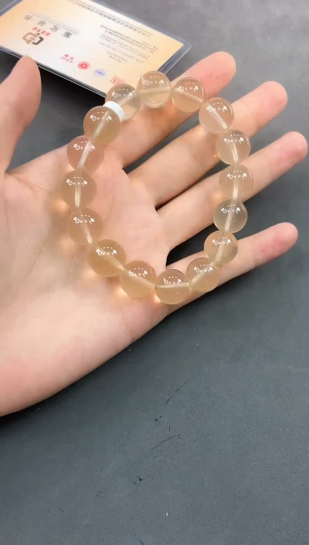 水晶手链未镶嵌65号星光黄水单圈13mm