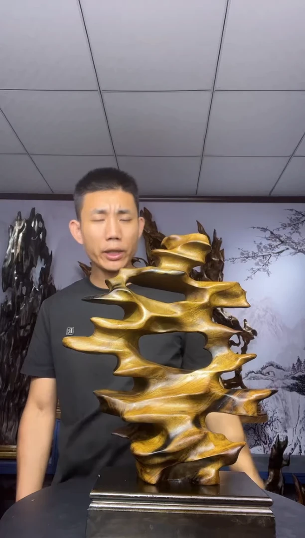 金丝楠木雕款盛****象金丝楠木工艺品摆件
