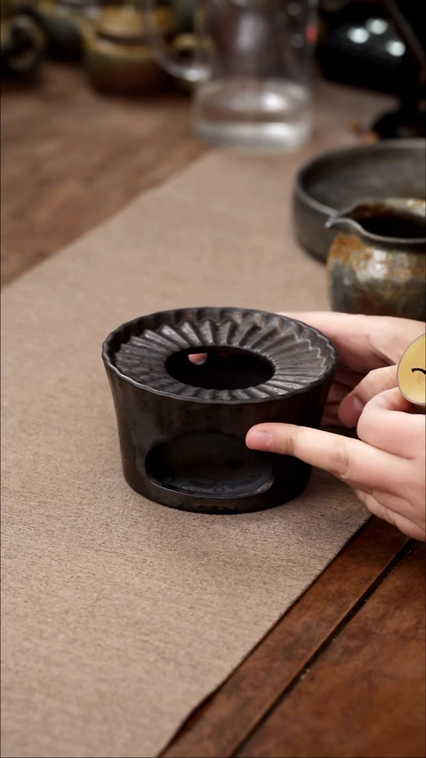茶壶紫砂条纹温茶炉