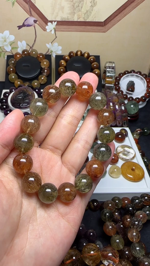 【闪购商品】水晶手链未镶嵌黑金超七单圈手串13mm+