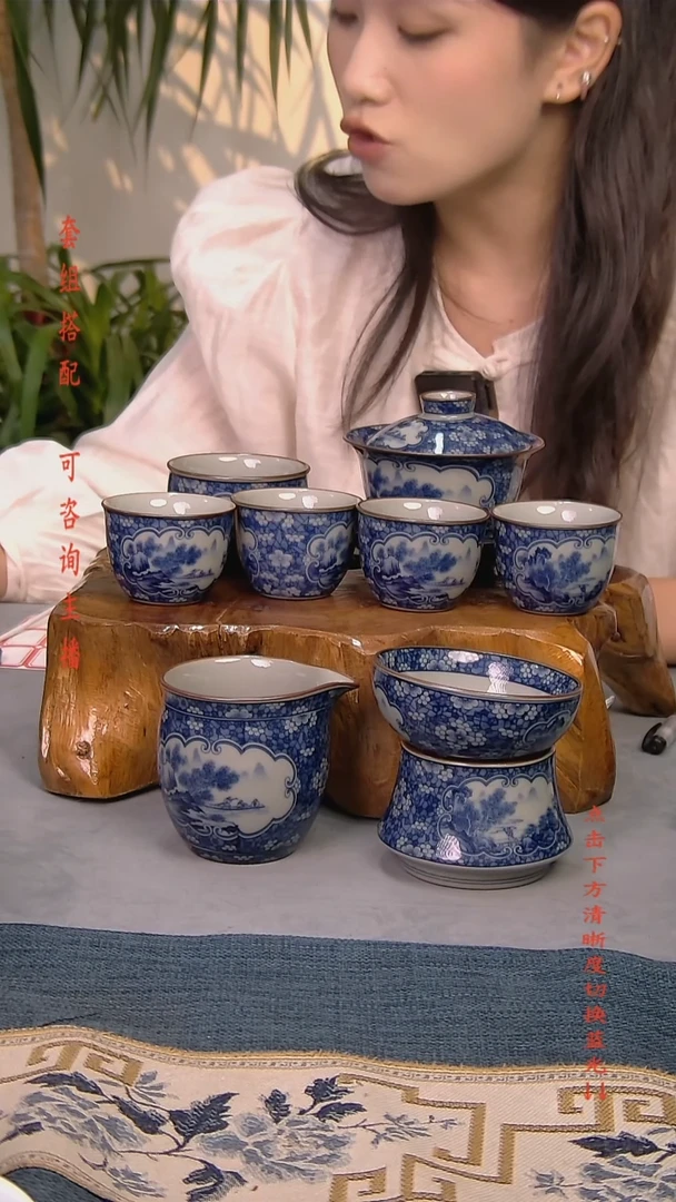 简装家用款8件套 老陶泥开片纹陶瓷茶具