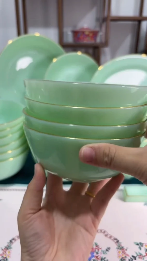 瓷  5.5英寸玉瓷碗4个口径13.8厘米