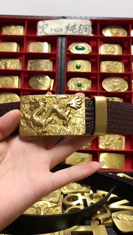纯铜腰带扣头3.5宽自动扣