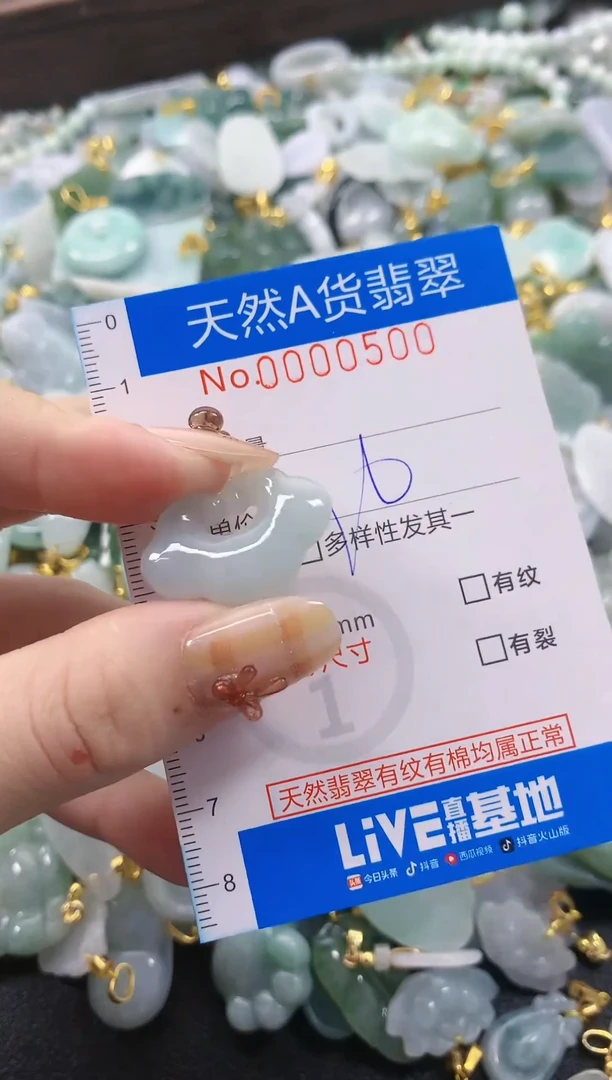 颈饰未镶嵌翡翠净货挂件-0500