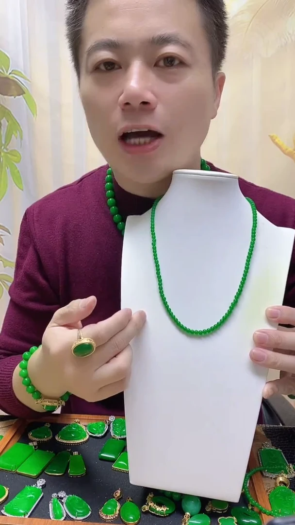 项链银S925镶嵌翡翠翡翠项链