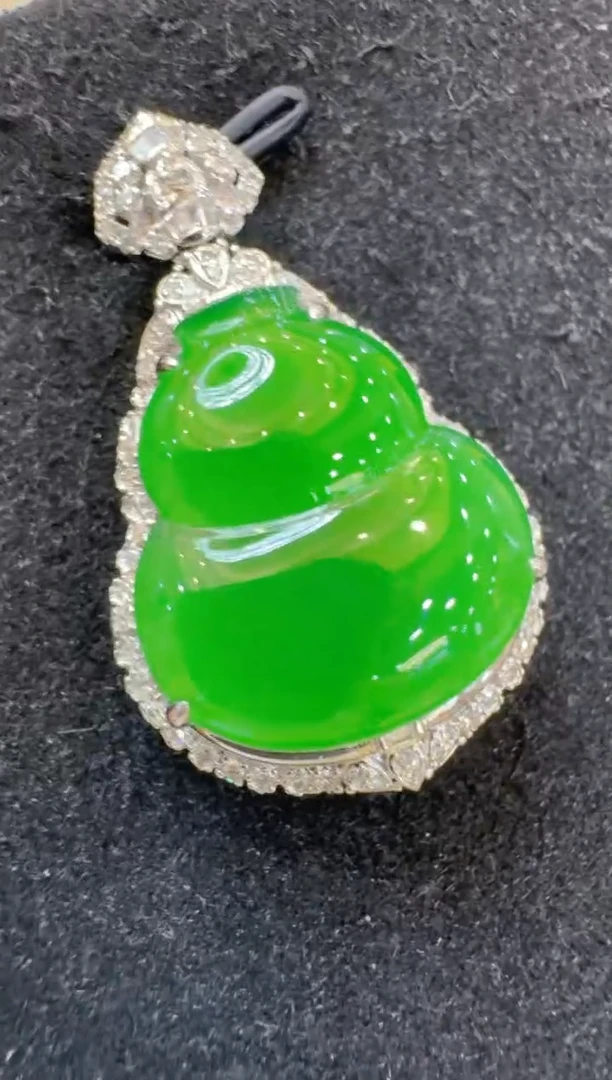 翡翠18K金镶嵌吊坠(不含链)多样性团购发一件