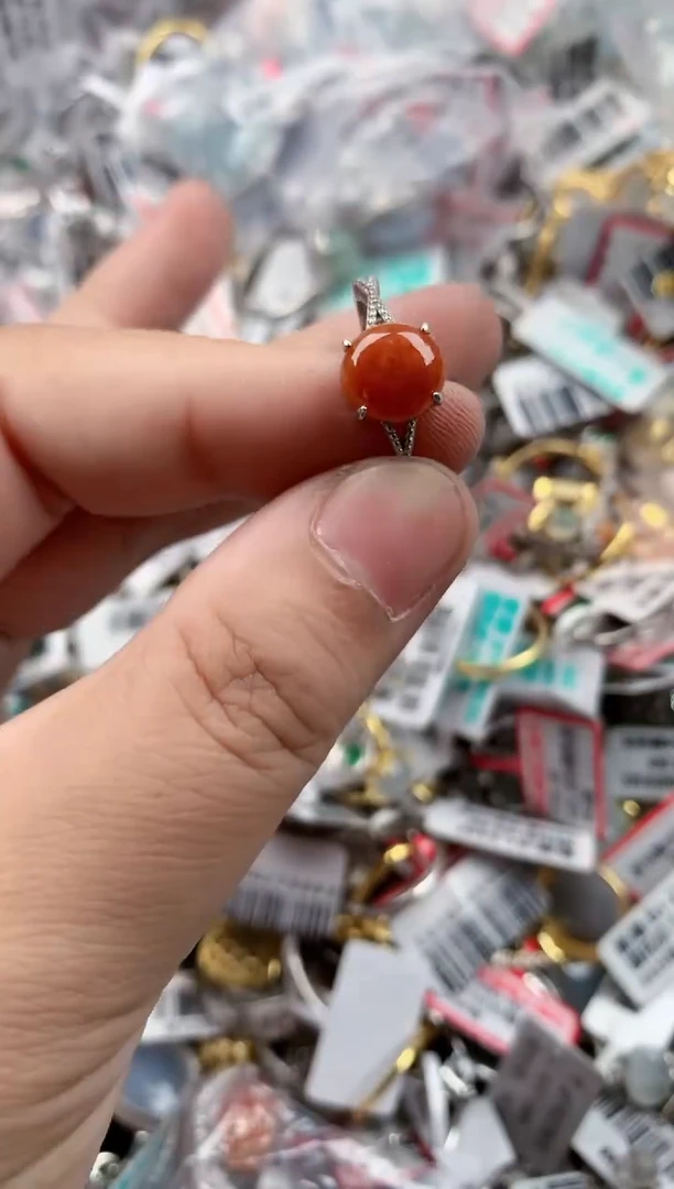 银S925镶嵌戒指翡翠7777             9