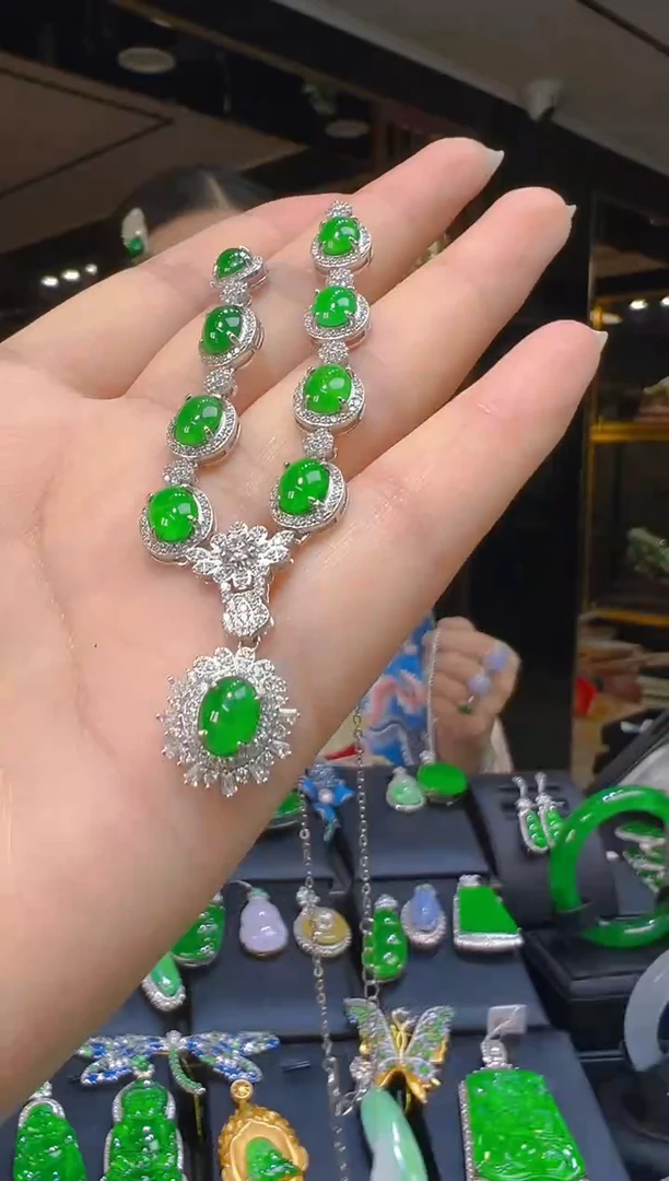 项链银S925镶嵌翡翠075（多样性发其一）