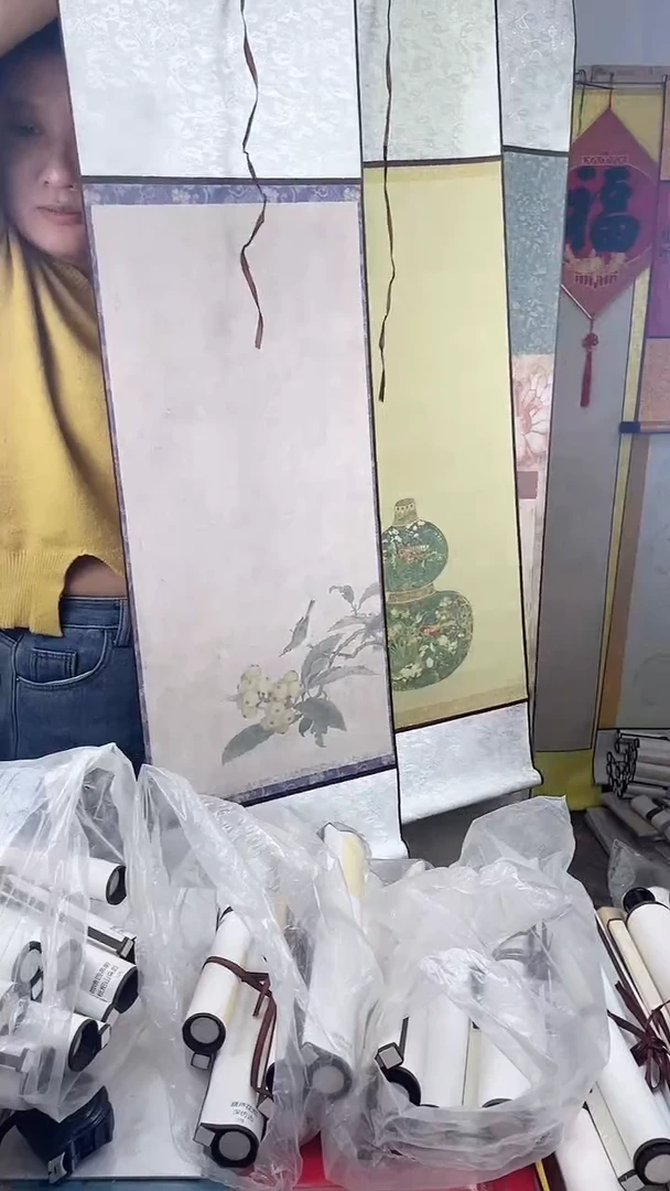 10个挂轴（琵琶鸟、葫芦、惊燕混搭）