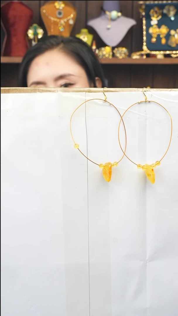 未镶嵌琥珀耳饰多样性发一