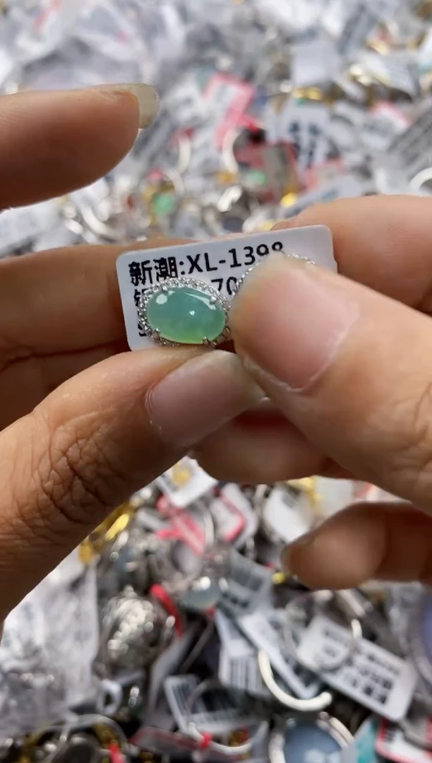 银S925镶嵌戒指翡翠101010----4