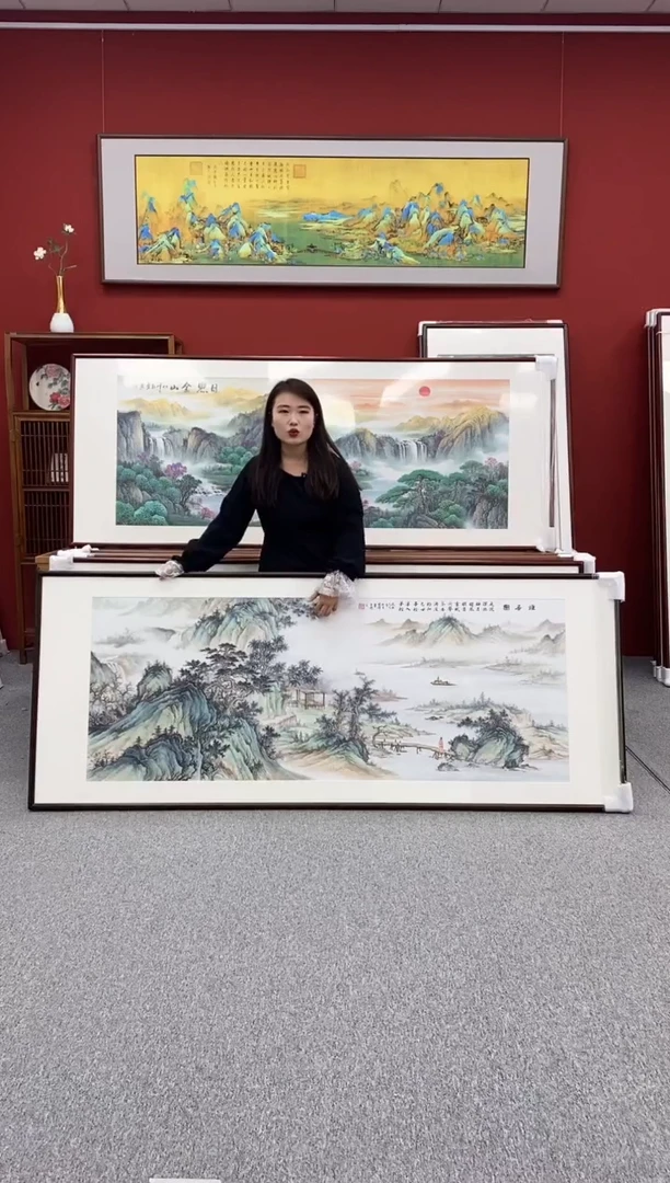 国画手绘 雅居图 219*88