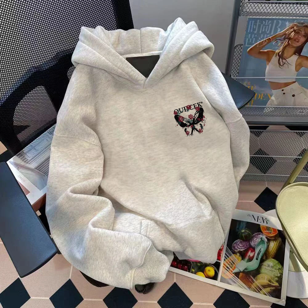 特大码300斤重磅连帽卫衣上衣高街宽松秋冬季情侣装百搭时尚潮牌