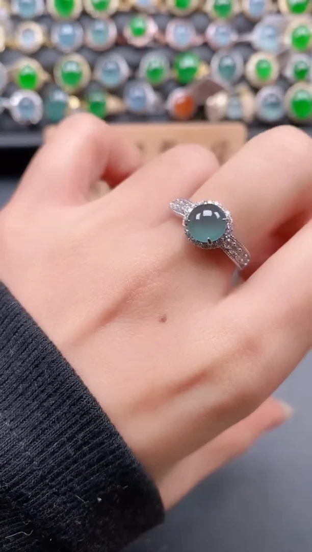 银S925镶嵌戒指翡翠1111