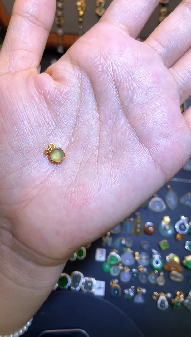 翡翠银S925镶嵌吊坠(不含链)天然A货翡翠